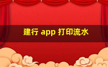 建行 app 打印流水